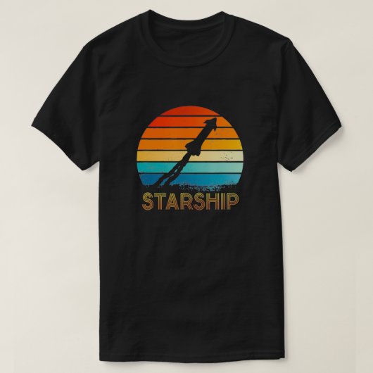 スターシップ月の火星とビヨンド宇宙崇拝 Tシャツ (デザイン正面)