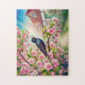 スターシンギングインさくらんぼツリーイラストレーション ジグソーパズル (縦)