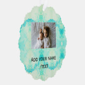 スターシンプルスパークルグリッター追加フォトカスタム文字 オーナメントカード (右)