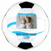 スターシンプルスパークルグリッター追加フォトカスタム文字 サッカーボール (正面)