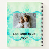 スターシンプルスパークルグリッター追加フォトカスタム文字 ノートブック (裏面)