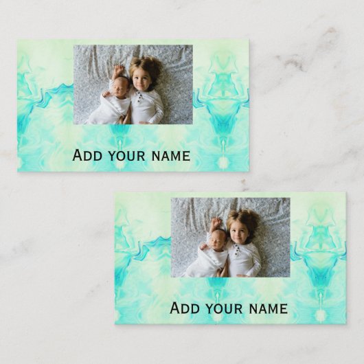 スターシンプルスパークルグリッター追加フォトカスタム文字 名刺 (正面/裏面)