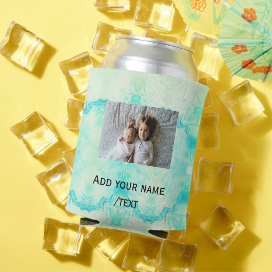 スターシンプルスパークルグリッター追加フォトカスタム文字 缶クーラー (インサイチュ 夏)