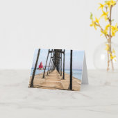 スタージオンベイウィスコンシンライトハウスドアカウンティ カード (黄色い花)