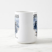 スタージスおもしろいプレーリードッグバイクもしくは自転車に乗る人集団ウエスタンユーモア コーヒーマグカップ (中央)