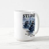 スタージスおもしろいプレーリードッグバイクもしくは自転車に乗る人集団ウエスタンユーモア コーヒーマグカップ (正面右)