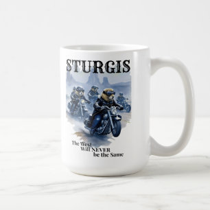 スタージスおもしろいプレーリードッグバイクもしくは自転車に乗る人集団ウエスタンユーモア コーヒーマグカップ