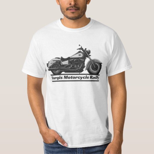 スタージスオートバイラリーヴィンテージ白黒 Tシャツ (正面)
