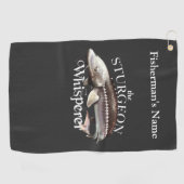 スタージョパーソナライズされたンウィスパーラダーク魚釣りタオル ゴルフタオル (横)