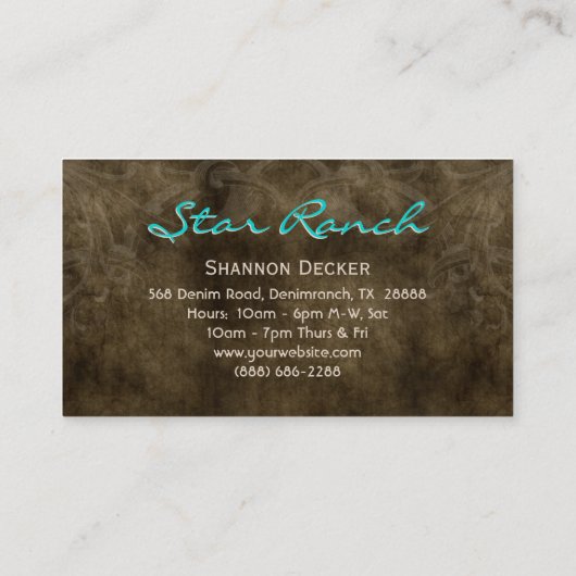 スタースエードビジネスカードレオパードブルーブラウンH 名刺 (裏面)