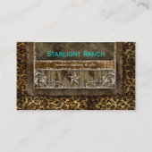 スタースエードビジネスカードレオパードブルーブラウンH 名刺 (正面)