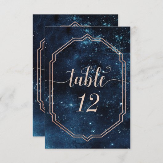 スタースカイシナ結婚ル銀河系のテーブル番号 招待状 (正面/裏面)