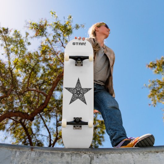 スタースケッチ、ヴィンテージイラストレーション スケートボード (室外1)