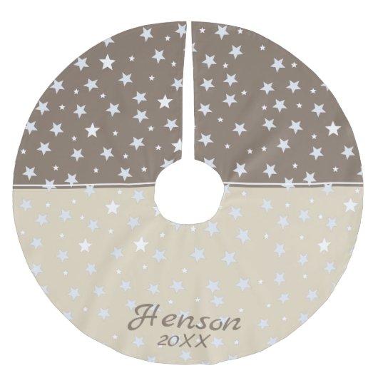 スタースタイリッシュズの個人用設定クリスマス休暇 ブラッシュドポリエステルツリースカート (正面)