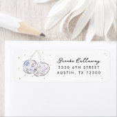 スタースタッズウォーターカラーディスコボール差出人住所 ラベル (インサイチュ)