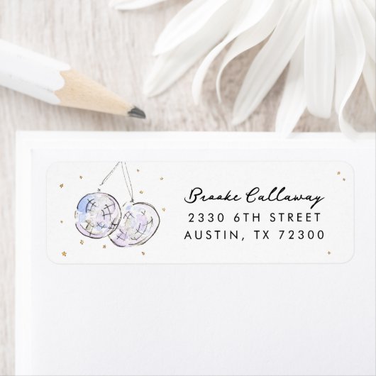 スタースタッズウォーターカラーディスコボール差出人住所 ラベル (インサイチュ)