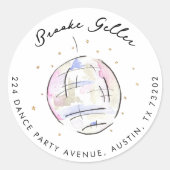 スタースタッズディスコボールウォーター差出人住所 ラウンドシール (正面)