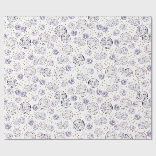 スタースタッズディスコボールウォーター色 ラッピングペーパー (フラット)