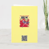 スタースタッドアンクルサム誕生日7月4日 カード (裏面)