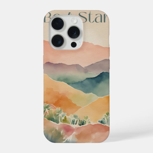 スタースターウォーターカラー風景美しいiPhone 15ケース iPhoneケース (裏面)