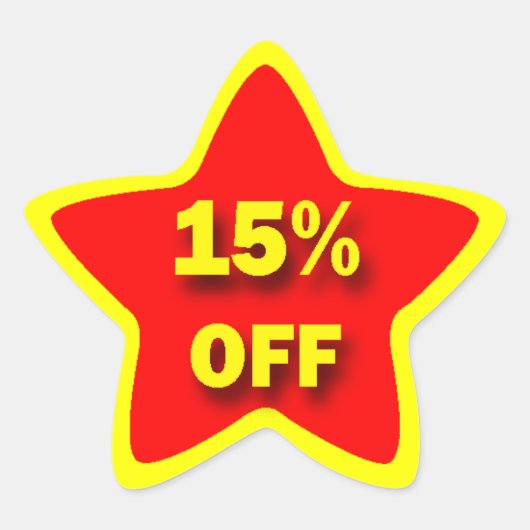スターステッカーの15% 星シール (正面)