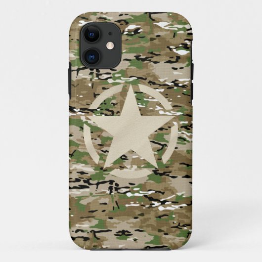スターステンシルラベルスタイルデカールオン迷彩柄スタイル Case-Mate iPhoneケース (裏面)