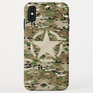 スターステンシルラベルスタイルデカールオン迷彩柄スタイル iPhone XS MAXケース
