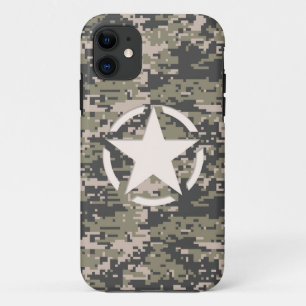 スターステンシルラベルデカールスタイルカーキカモフラージュイポー iPhone 11 ケース