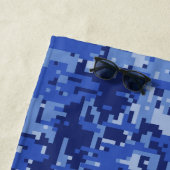 スターステンシルレトロネイビーブルーカモフラージオン ビーチタオル (インサイチュ)