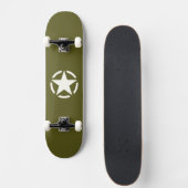 スターステンシルヴィンテージオンカーキグリーン スケートボード (正面)