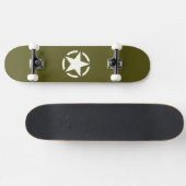 スターステンシルヴィンテージオンカーキグリーン スケートボード (横)