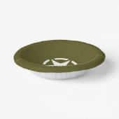 スターステンシルヴィンテージオンカーキグリーン ペーパーボウル (傾斜あり)