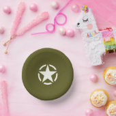 スターステンシルヴィンテージオンカーキグリーン ペーパーボウル (パーティー)