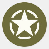 スターステンシルヴィンテージオンカーキグリーン ラウンドシール (正面)