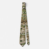 スターステンシルヴィンテージカーキデカールオン迷彩柄スタイル ネクタイ (正面)