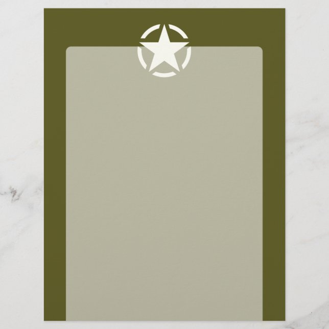 スターステンシルヴィンテージデカールオンカキグリーン (正面)