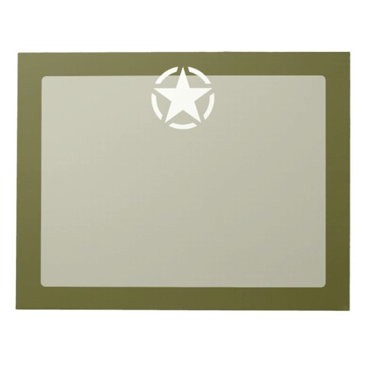 スターステンシルヴィンテージデカールオンカキグリーン ノートパッド (正面)