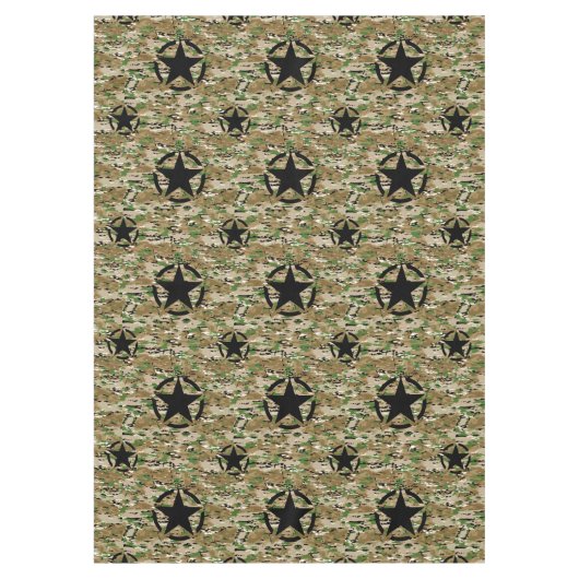 スターステンシルヴィンテージデカールオンカモフラージカラー テーブルクロス (正面)