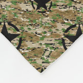 スターステンシルヴィンテージデカールオンカモフラージカラー フリースブランケット (角)