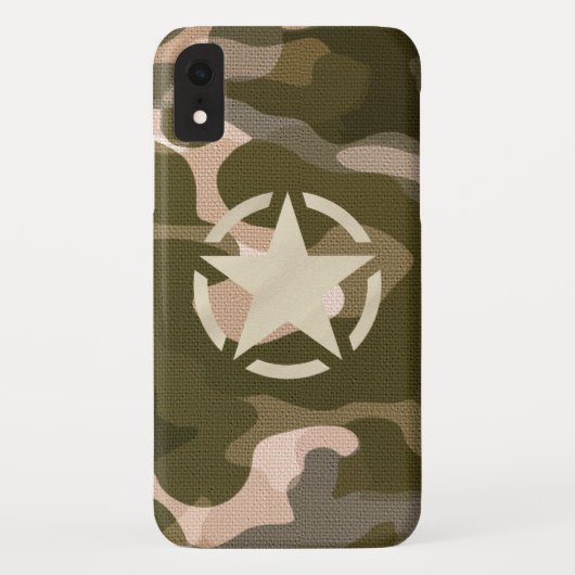 スターステンシルヴィンテージデカールオン迷彩柄スタイル Case-Mate iPhoneケース (裏面)