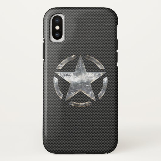 スターステンシルヴィンテージデカール炭素繊維スタイル Case-Mate iPhoneケース (裏面)