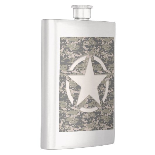 スターステンシルヴィンテージデジタル迷彩柄スタイル フラスク (右)