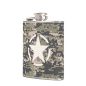 スターステンシルヴィンテージラベルデジタルカーキスタイル フラスク (左)