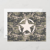スターステンシルヴィンテージラベルデジタルカーキスタイル ポストカード (正面/裏面)