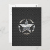 スターステンシルヴィンテージラベル炭素繊維スタイル ポストカード (正面/裏面)