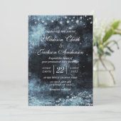 スターストライクウォーター色銀河系結婚式招待状 招待状 (スタンド正面)