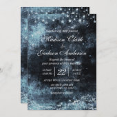 スターストライクウォーター色銀河系結婚式招待状 招待状 (正面/裏面)