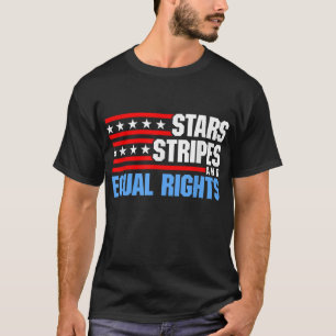 スターストライプズと平等な権利の愛国心を持つJuの4番目 Tシャツ