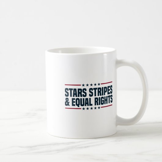 スターストライプズと平等の権利7月の女性の4th コーヒーマグカップ (右)