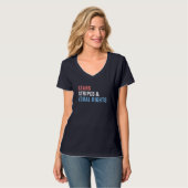 スターストライプズと平等の権利7月の女性の4th tシャツ (正面フル)